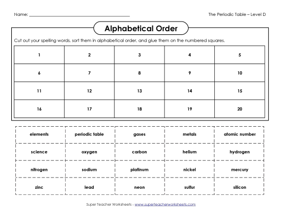 ABC Order: Cut and Glue