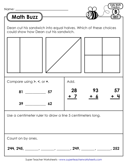 Math Buzz: Week 11<br>Worksheets 51 through 55
