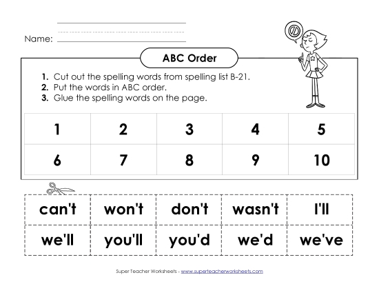 ABC Order: Cut and Glue (B-21)