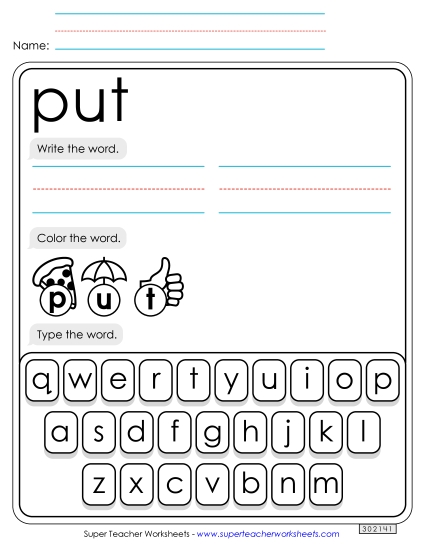 Write, Color, Type: Put