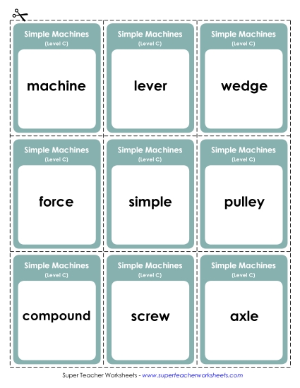 Flashcards (C-Simple Machines Words)