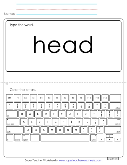 Type the Word: Head
