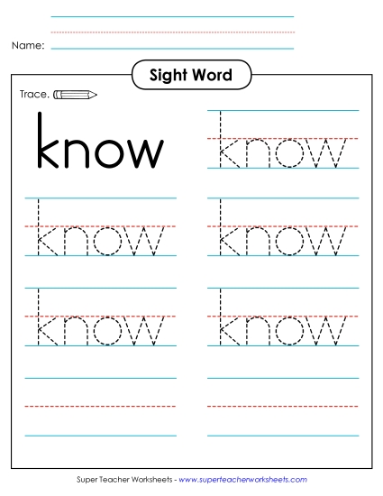 Trace the Word: Know