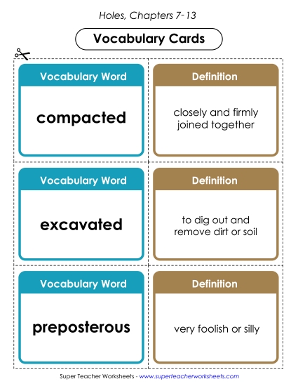 Vocabulary Cards for Chapters 7-13