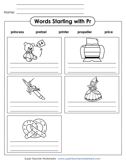 Writing Words that Start with PR