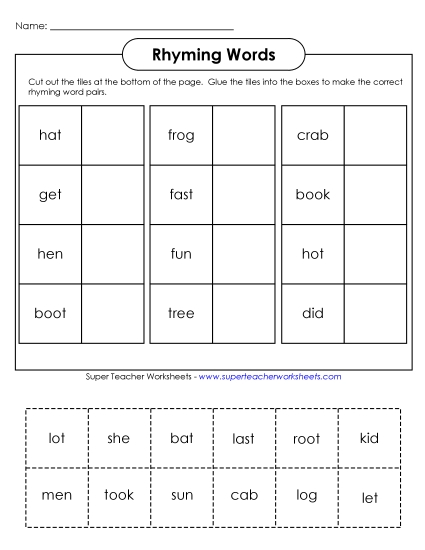 Rhyme Cut-and-Glue (Basic)