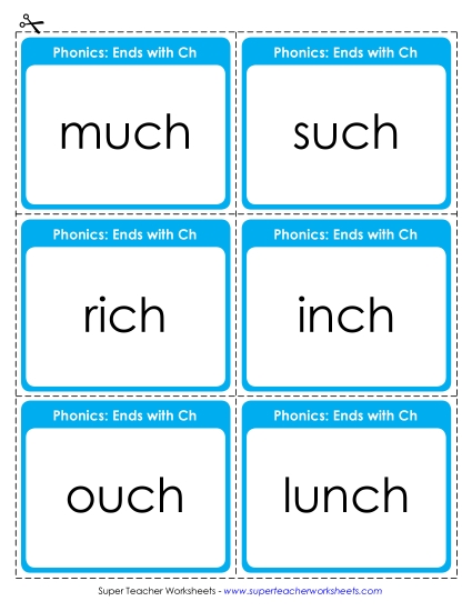 Flashcards:<br>Words Ending with CH