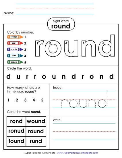 Worksheet 4: Round