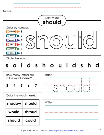 Worksheet 4: Should