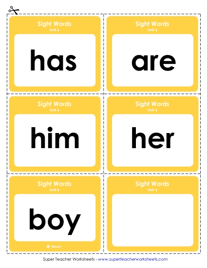 Sight Word Units Classroom Teaching Material