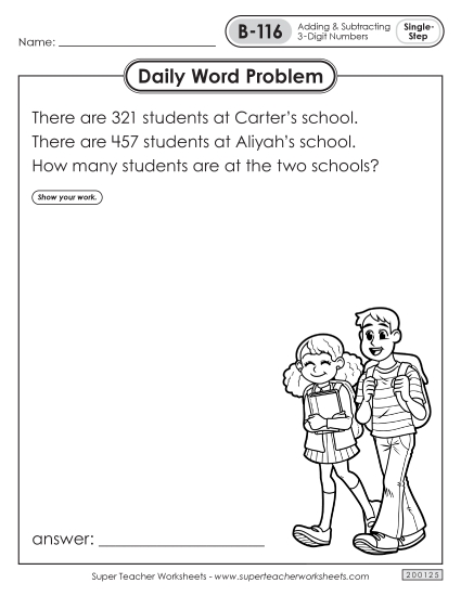 Daily Word Problems <br>B-116 through B-120