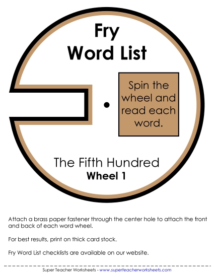 Word Wheels (Fifth Hundred)