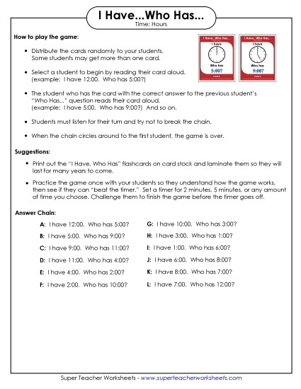 Telling Time (Hours)