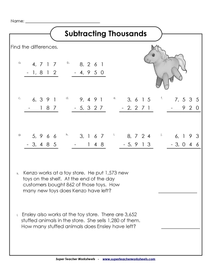 4-Digit Subtraction #2