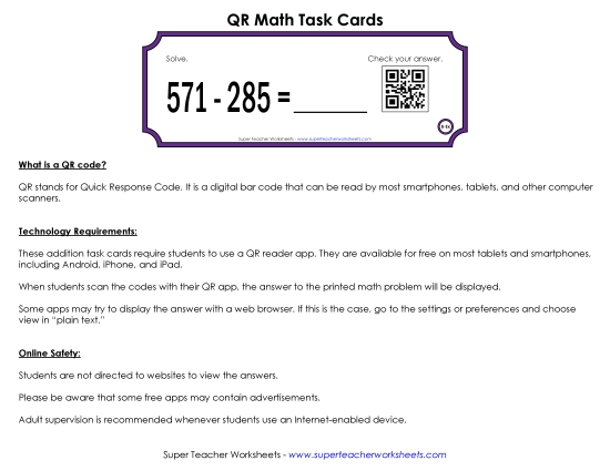 Subtraction Task Cards (3-Digits)