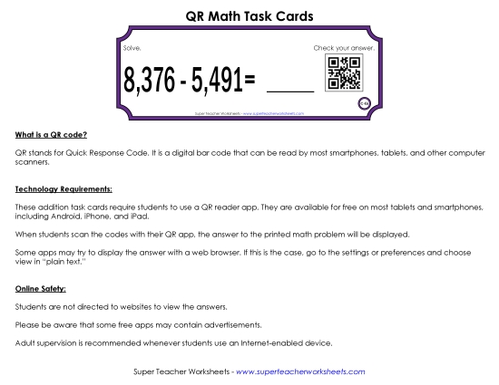 Subtraction Task Cards (4-Digits)