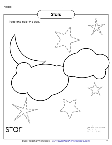 Stars - Night Sky Geometry Worksheet
