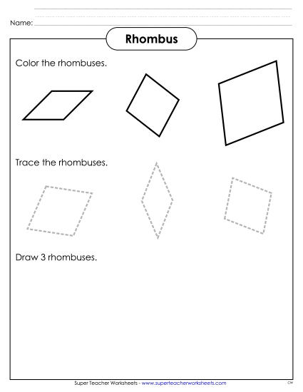 Rhombuses Geometry Worksheet