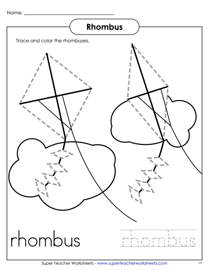 Rhombuses - Kites Geometry Worksheet