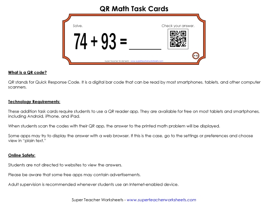 Addition Task Cards (2-Digits)