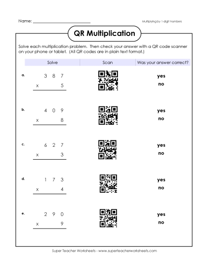 Multiplication (3-Digit by 1-Digit)