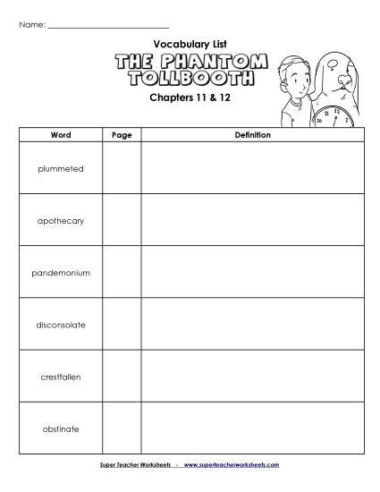 Vocabulary for Chapters 11 & 12