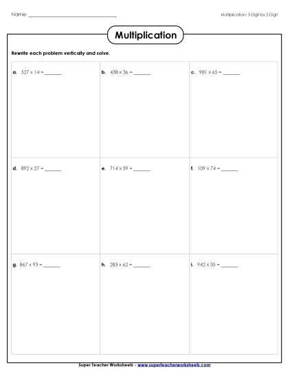 Horizontal: 3-Digit x 2-Digit