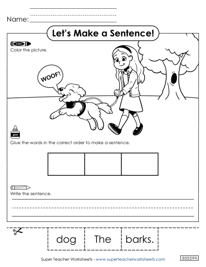 Build a Sentence: Dog