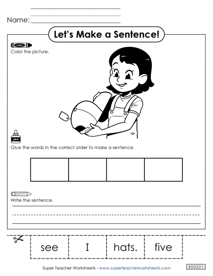Build a Sentence: Five Hats