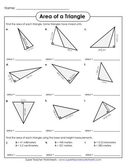 Areas of Triangles #2 (Advanced)