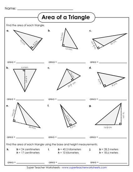 Area of a Triangle #2 (Intermediate)