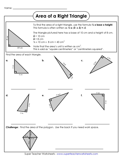 Areas of Right Triangles