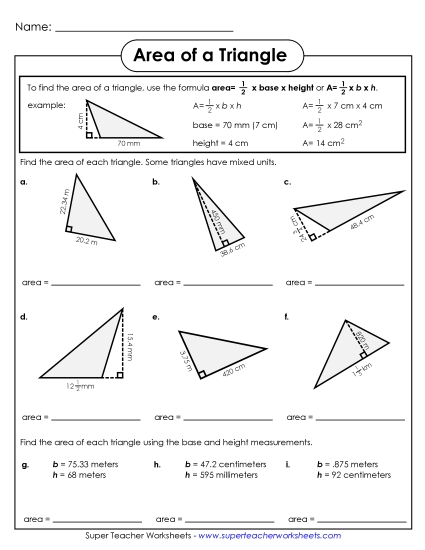 Areas of Triangles #1 (Advanced)