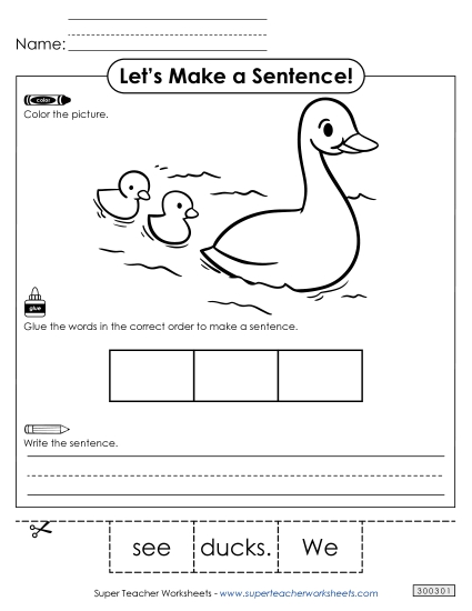 Build a Sentence: Ducks