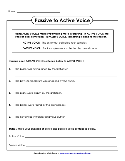 Passive to Active Voice