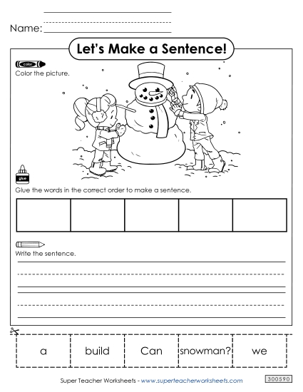 Build a Sentence: Snowman