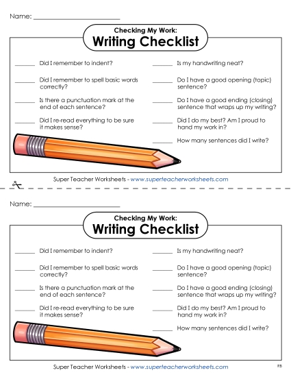 Student Writing Checklist