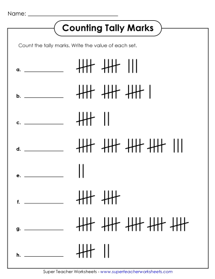 Counting Tally Marks (Version 1)