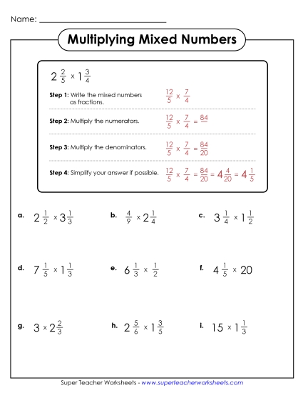 Multiplying Mixed Numbers (Introduction)