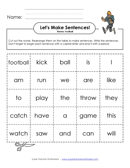 Make Sentences: Word Cards