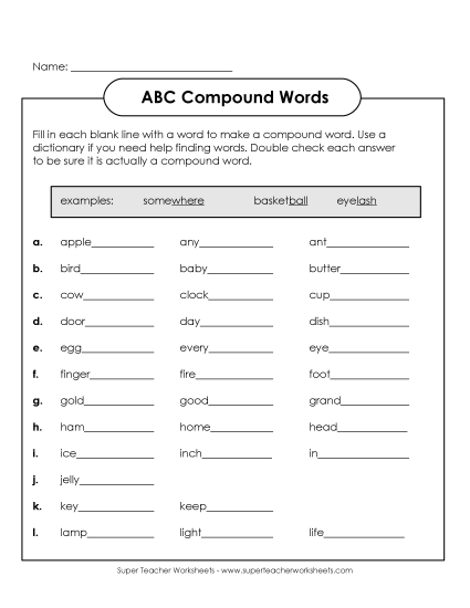 ABC Compound Words