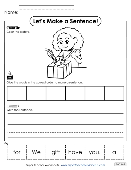 Build a Sentence: Gift