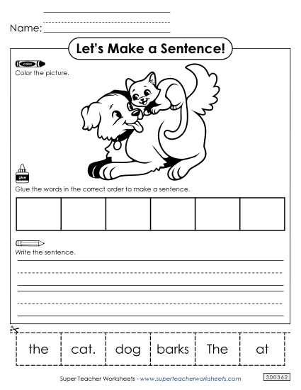 Build a Sentence: Cat & Dog