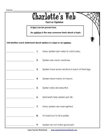 Charlotte\'s Web: Fact & Opinion