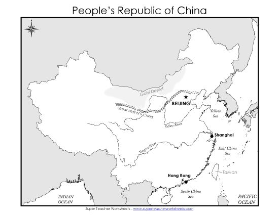 China Map (Labeled)
