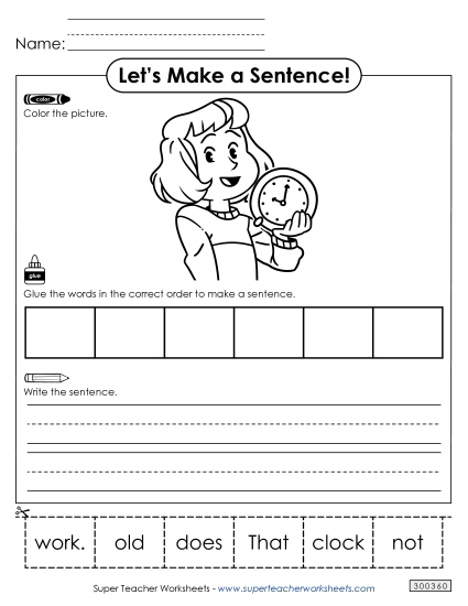 Build a Sentence: Clock