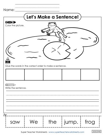 Build a Sentence: Frog Jump