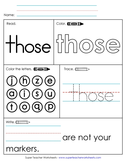 Worksheet 1: Those