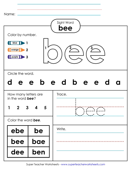 Worksheet 4: Bee