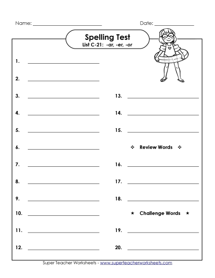 Spelling Test (C-21)